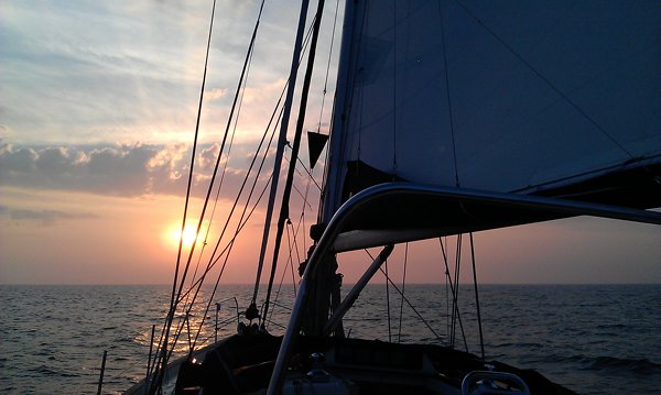 Dawn crossing Lyme Bay